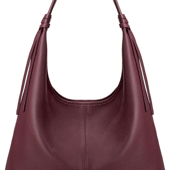 Jewelry - Genuine Leather Slouchy Hobo Purses for Women, Top Grain Real Leather Tote Handb